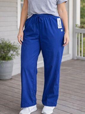 Butter Soft Scrub Pants 2X Blue Elastic Waist Medical Uniform Nurse